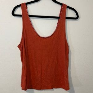 Free People Intimately Back to Basics Embroidered Orange Tank Medium New